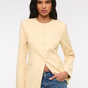 Abercrombie & Fitch Butter Yellow Collarless Blazer